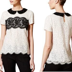 Anthropologie Blouse Lace Latitude From Peter Som x Made in Kind size 8